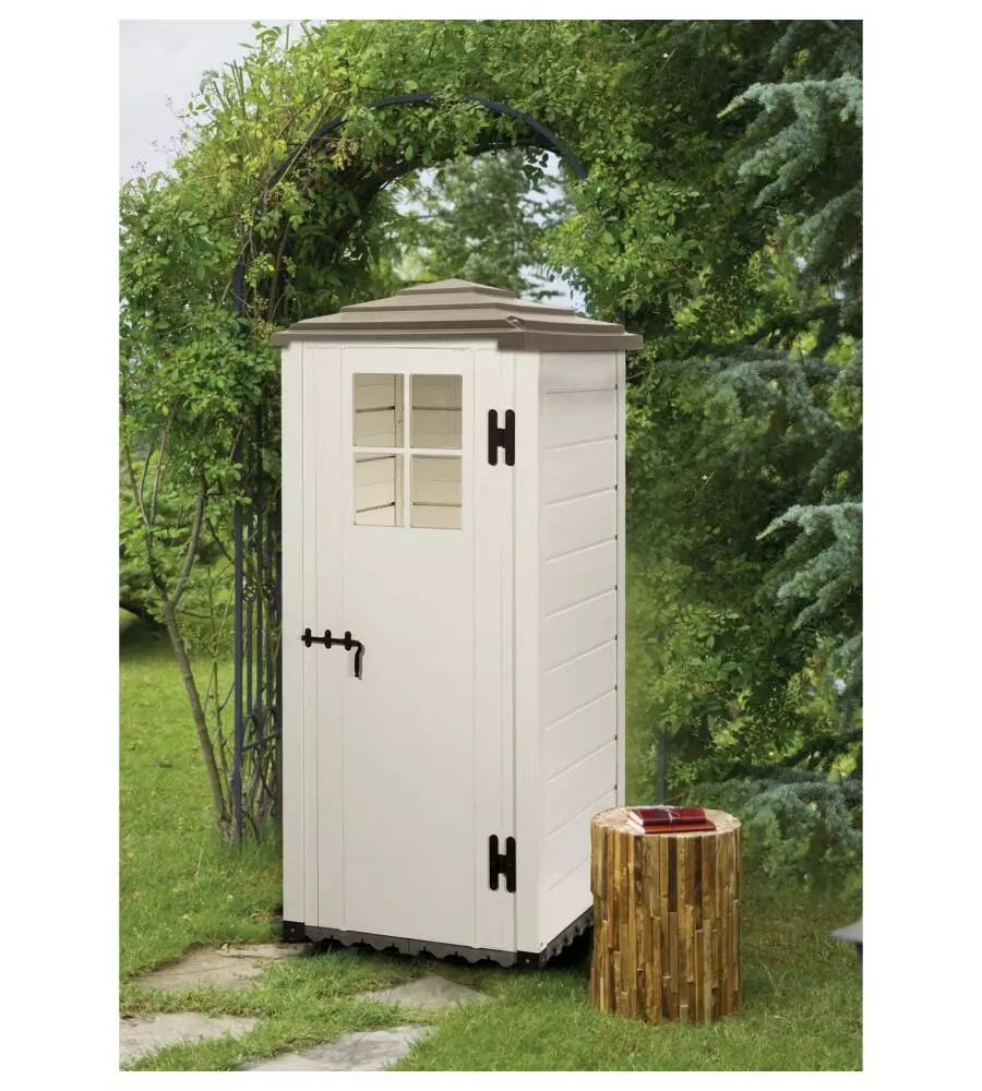 CASETTA DA GIARDINO IN PVC GAROFALO "TUSCANY 80 PAG." L.96,5 X P.96,5 X H.203